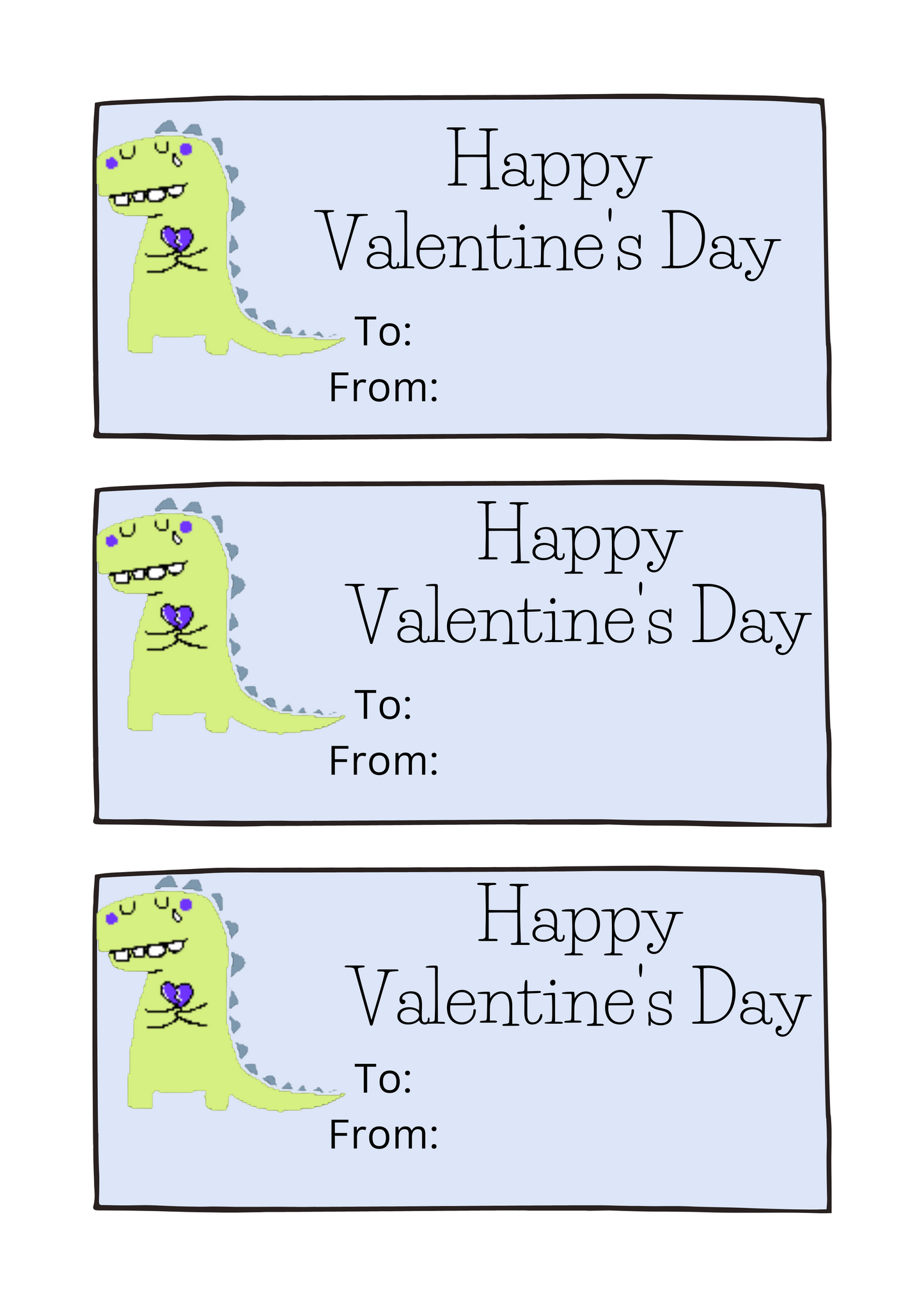 Valentines Day Cards- blue (printable)