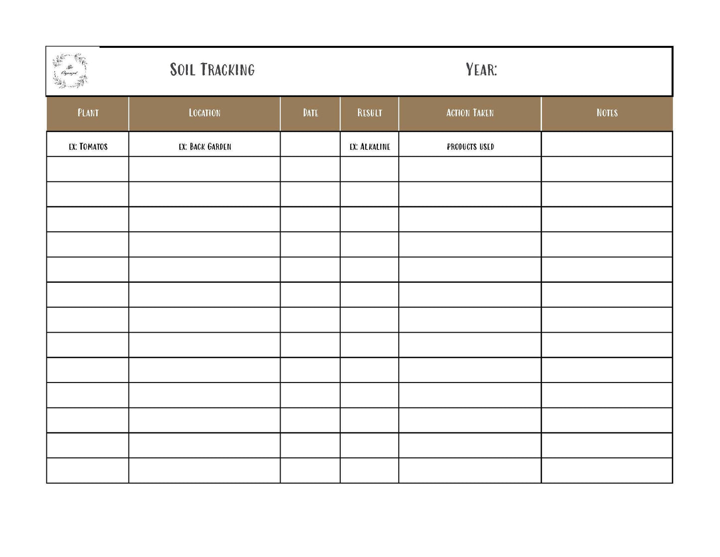 Soil Tracking Sheet | Garden Soil Test Results (Digital Download)
