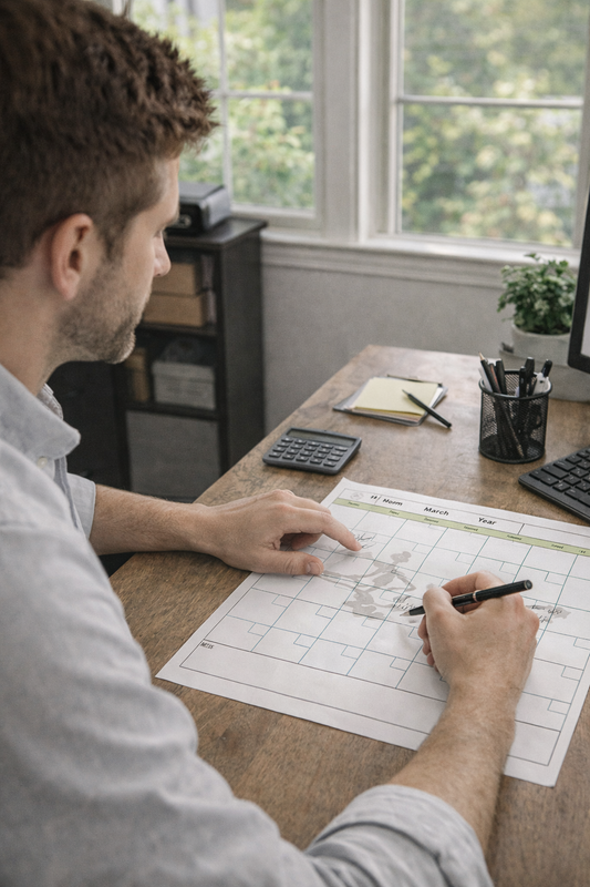 12 Month Calendar- Fillable