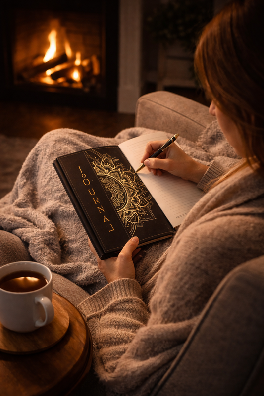 Dark, Mandala Daily Journal – Undated Planner for Daily Productivity, Intentional Living & Goal Setting