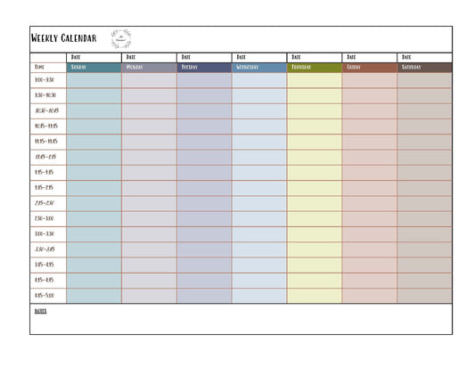 Weekly Calendar