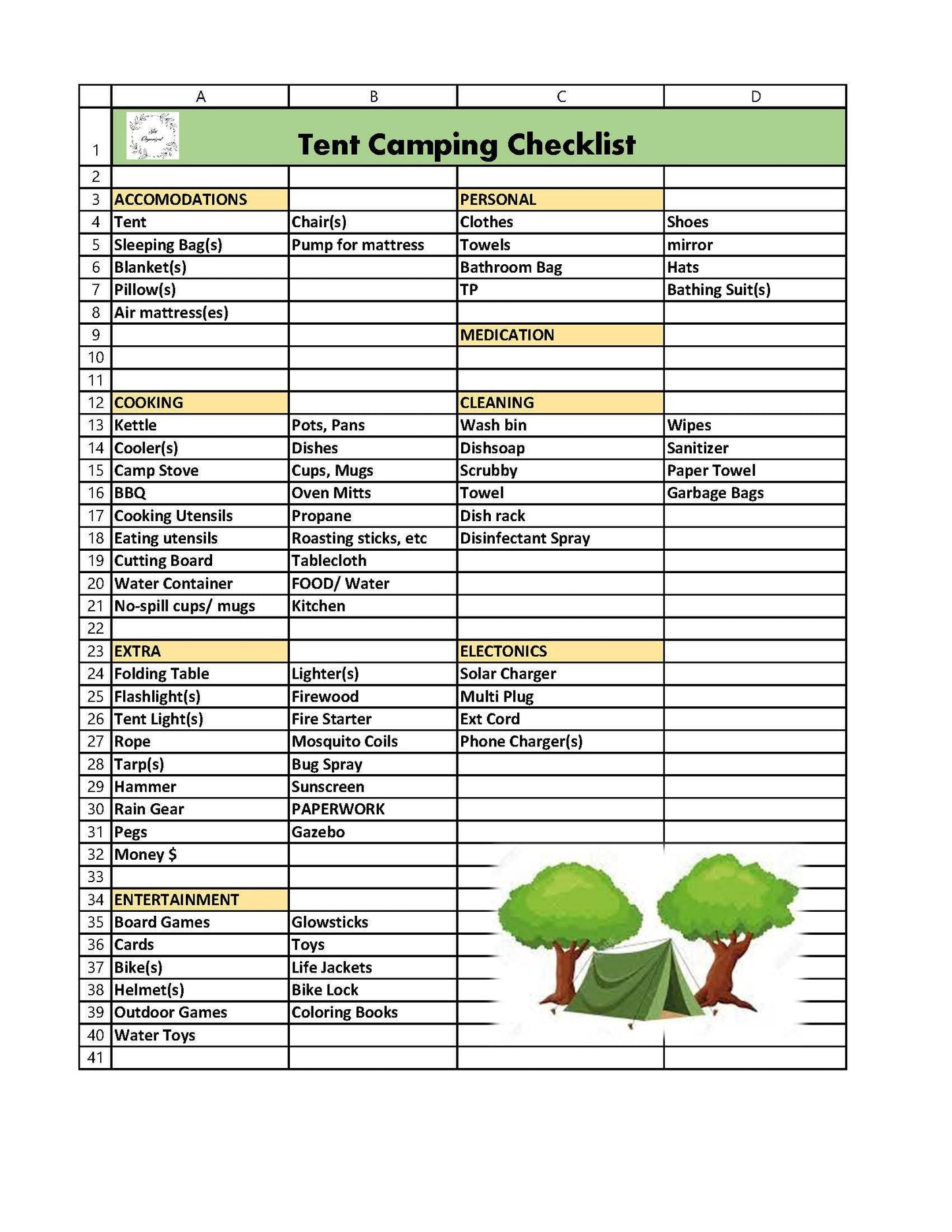 Camping Checklist