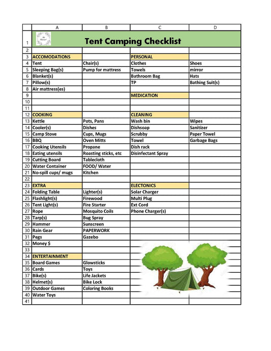 Camping Checklist