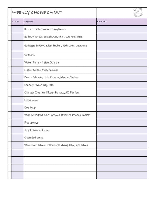 Weekly Chore Chart