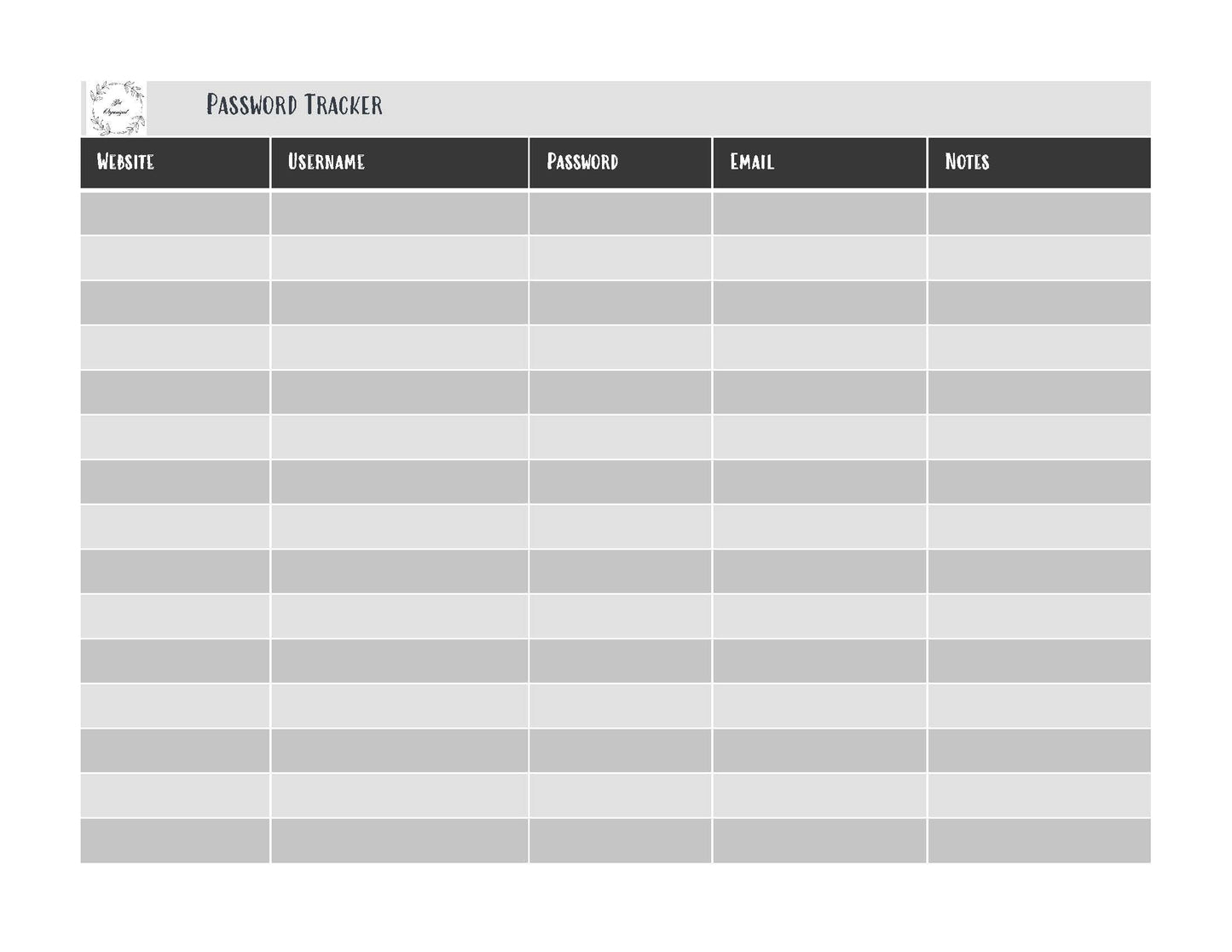 Password Tracker