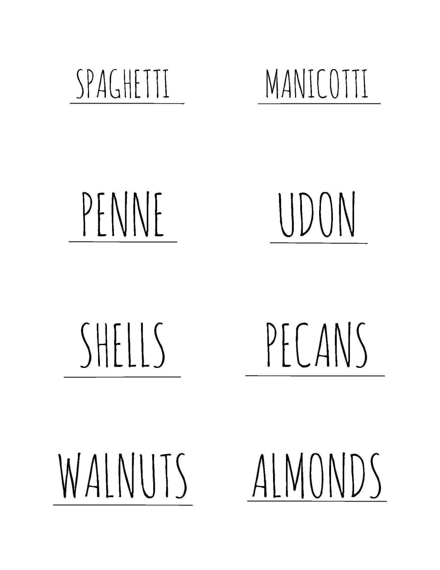 Pantry Labels