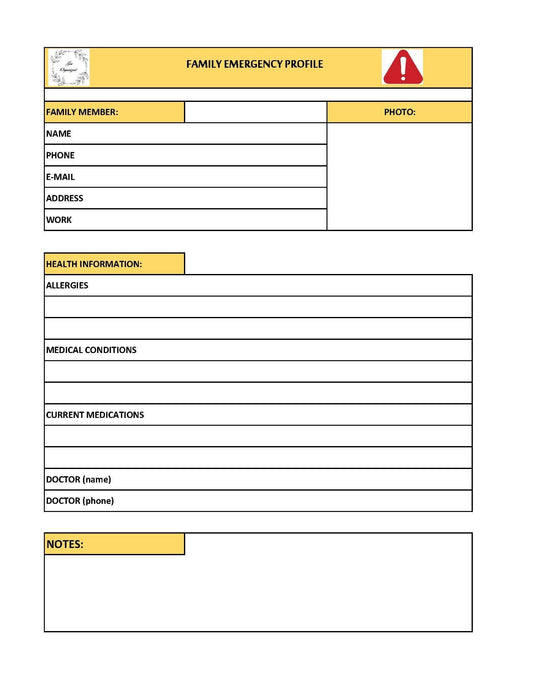 Family Emergency Profile